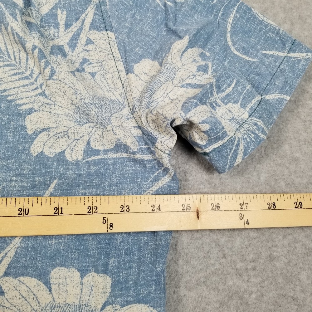 Tommy Bahama Button Up Shirt Mens XL Blue Floral Silk Blend Island Zone Aloha - Picture 10 of 10